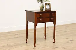 Sheraton Design Antique Walnut Nightstand End or Side Table #48168