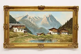 Wetterstein Mountains Vintage Original Painting Moser 56" #49513