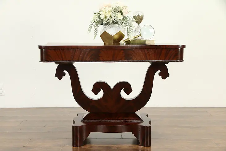Empire Antique Flame Mahogany Hall Console or Sofa Table #32794