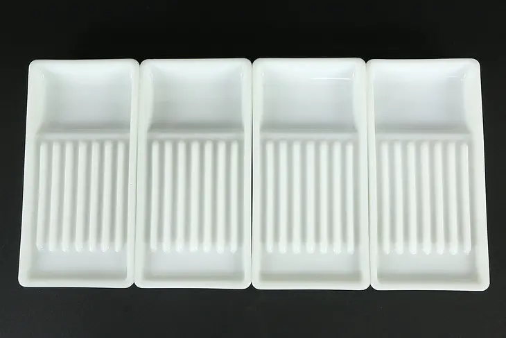 Antique Milk Glass Dental Trays, The American Cabinet Co.,Two Rivers  #35254