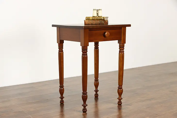 Sheraton Antique 1830 Cherry Nightstand, Lamp or End Table #34500