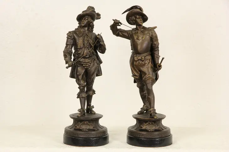 Pair of Antique 1890's Statues, Don Juan & Don Cesar