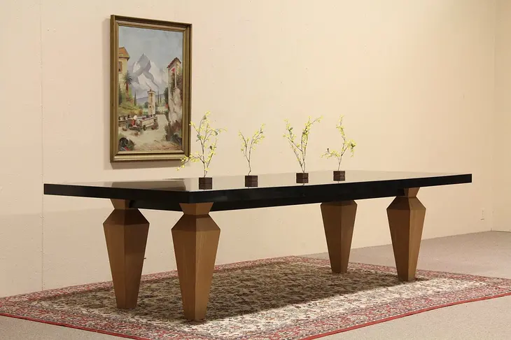Christian Liaigre Holly Hunt Black Granite Dining or Conference Table