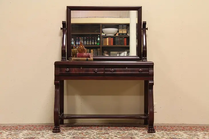 Empire Lion Paw Dressing Table or Writing Desk