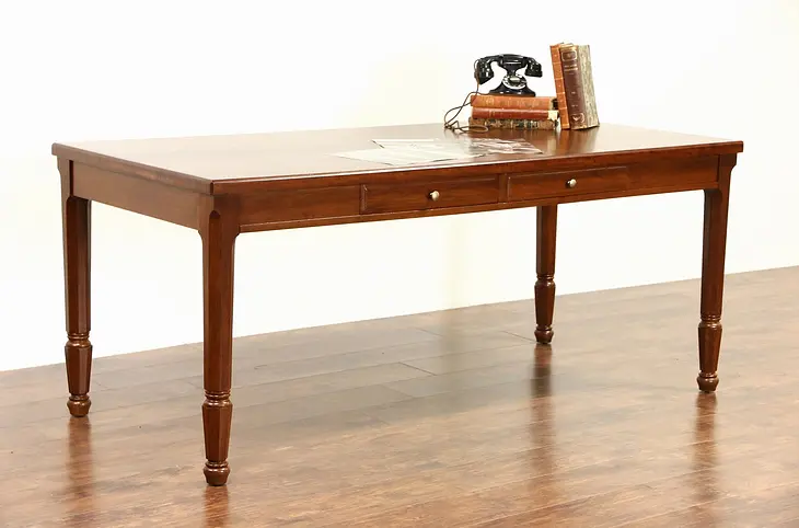 Library Table, Writing Desk or Conference Table, Walnut 1940's Vintage