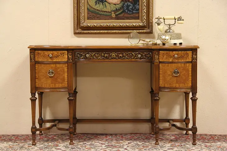 Satinwood Marquetry 1925 Vanity, Dressing Table or Desk
