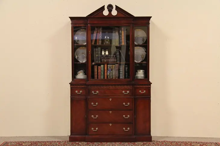 Traditional Breakfront Bookcase or China Cabinet