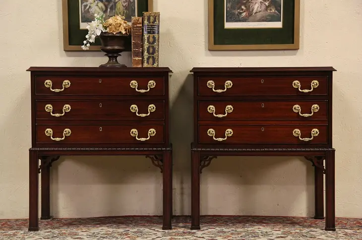 Pair of Councill Georgian Style End Tables or Nightstands
