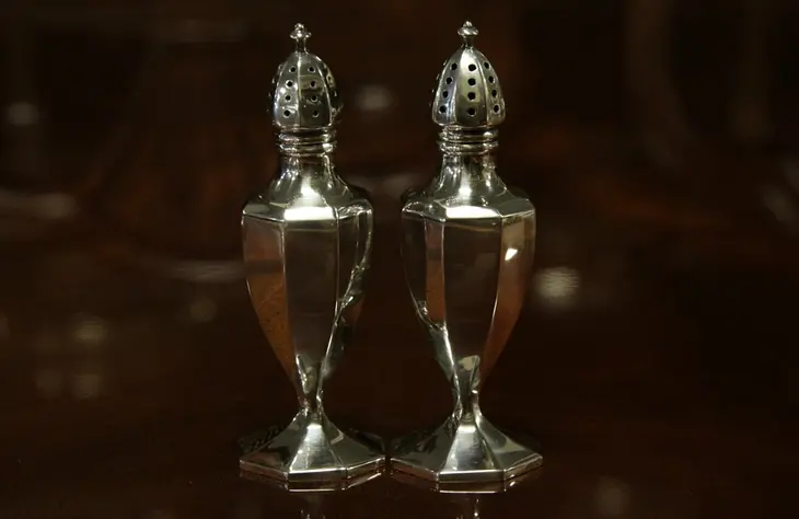 Pair Vintage Sterling Silver Salt & Pepper Shakers