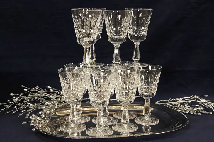 Set of 11 Waterford Kylmore Wine Goblets
