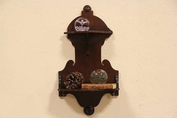 Victorian 1880 Antique Wall Clock Shelf