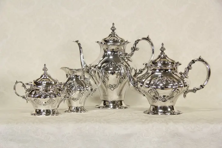 Gorham Chantilly Vintage 4 Pc. Silverplate Tea & Coffee Set