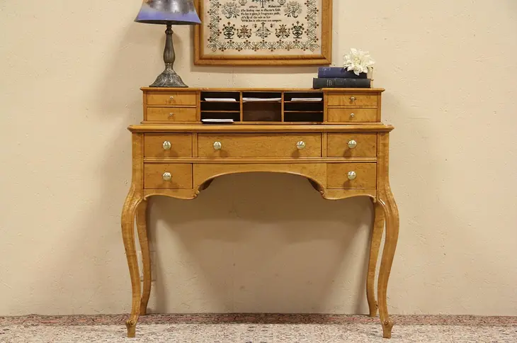 Birdseye Curly Maple 1910 Dressing Table, Vanity or Writing Desk