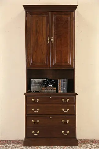 Stickley Cherry Vintage Chest Style Lateral File Cabinet & Bookcase
