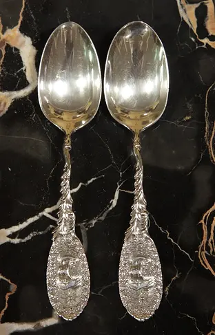 Pair of Silver Anniversary Tea Spoons