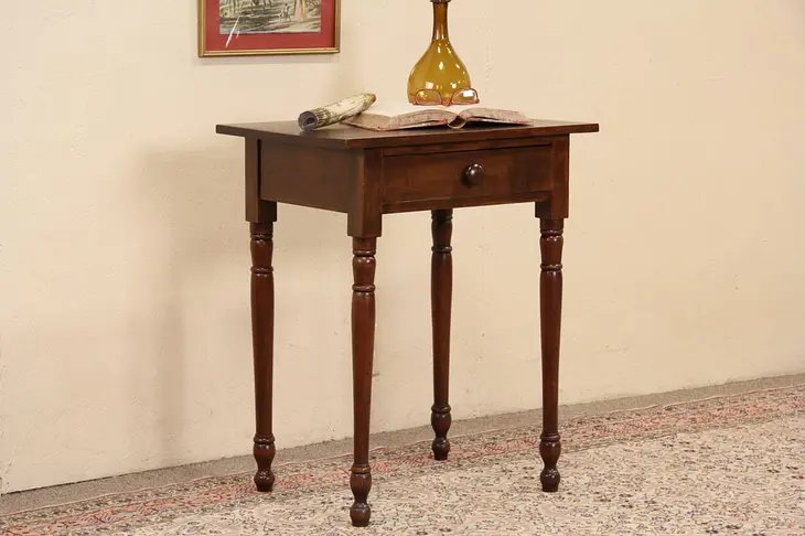 Maple 1850's Antique Lamp or End Table or Nightstand