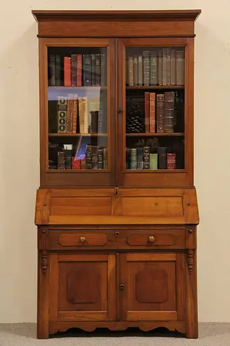 Country Secretary Desk & Bookcase, 1880's