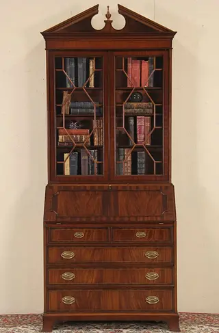 Secretary Desk & Bookcase, Mahogany by Heldense of Holland