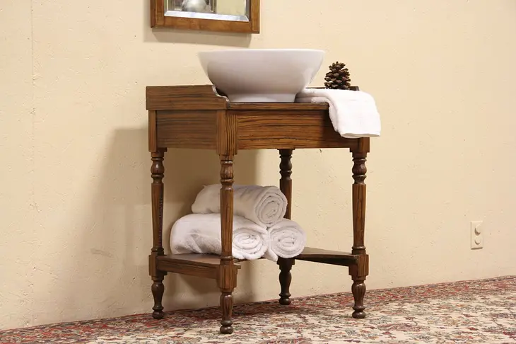 Victorian 1860 Washstand, Vessel Sink Vanity, Nightstand