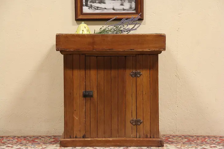 Country Pine Wainscoting 1895 Antique Dry Sink