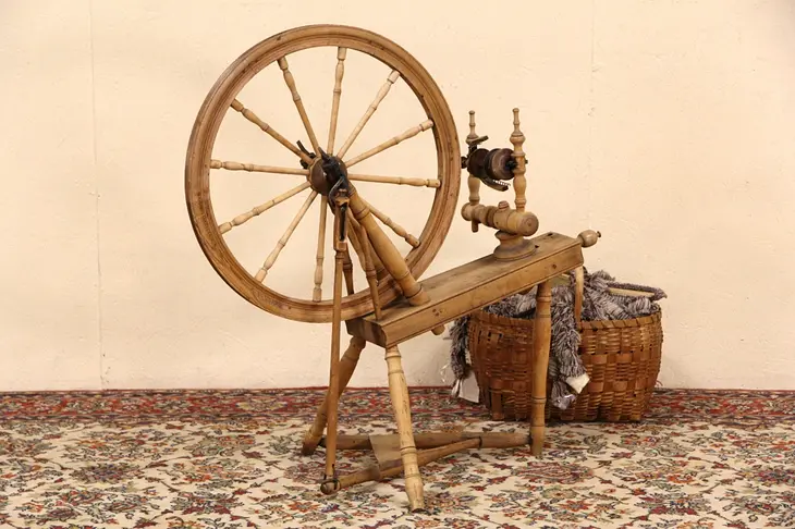 Pine Antique Late 1800's Spinning Wheel