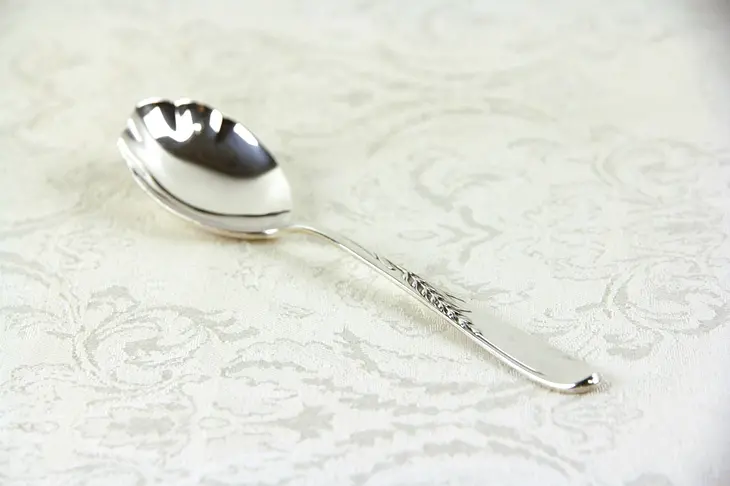 Wheat Reed & Barton Sterling Silver Shell Serving Spoon