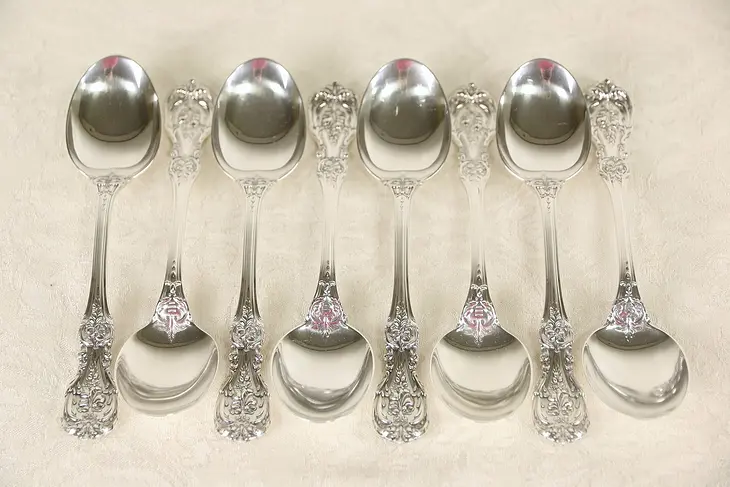 Francis I Signed Reed & Barton Sterling Silver Set of Eight 6 5/8"  Soup Spoons