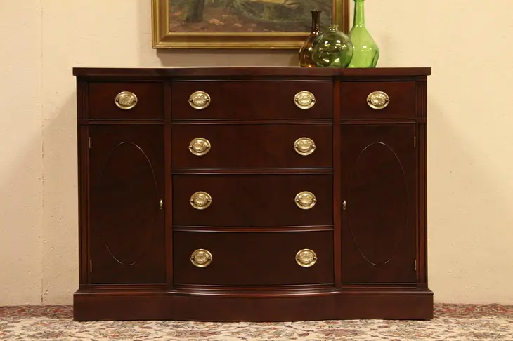 Drexel Bow Front Traditional Vintage Sideboard or Buffet