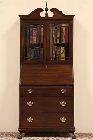 Traditional Secretary Desk, Bookcase Top