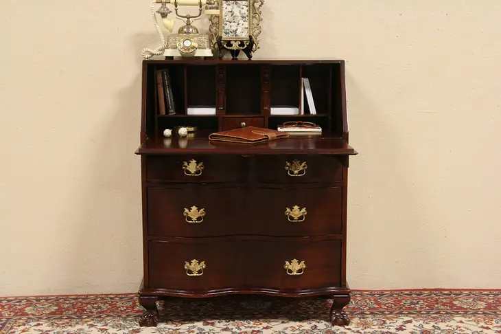 Traditional Mahogany Vintage Secretary Desk