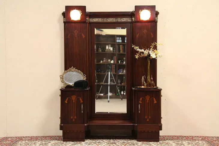 Vanity or Antique Dressing Table, Swivel Mirror