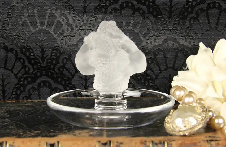 Lalique French Crystal Female Figures Ring Tray