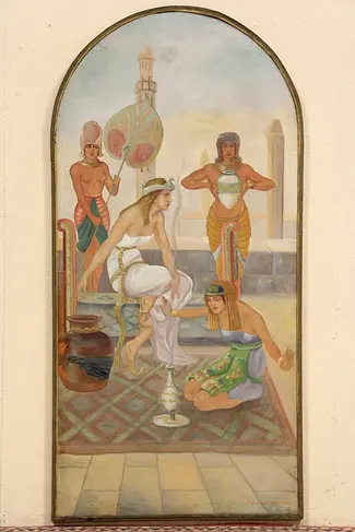 Women with Genie Lamp, Original Borsa 1924 Oil Painting