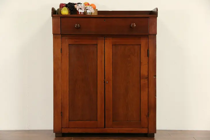 Victorian 1860's Antique Walnut Country Jelly Pantry Cupboard, Ohio