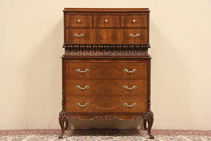 Tall 1940's Vintage Highboy or Chest on Chest