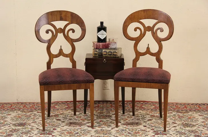 Pair of Antique 1910 Biedermeier or Empire Chairs