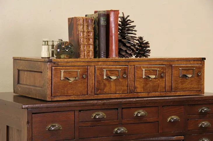 Oak 1910 Antique Countertop 4x6  File Cabinet