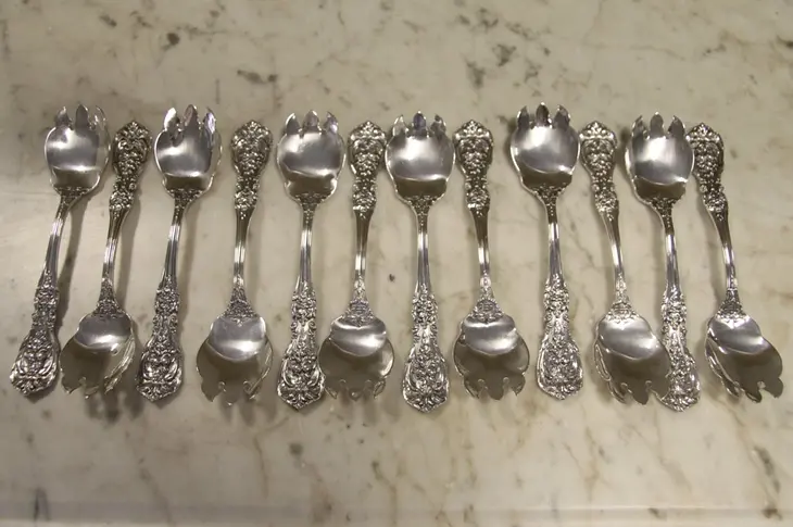 Francis I Reed & Barton Sterling Silver 12 Ice Cream Dessert Spoons