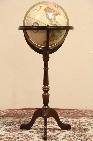 Replogle Vintage World Globe, Pine Stand