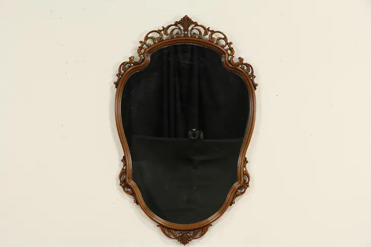 French Style 1940's Vintage Carved Mirror