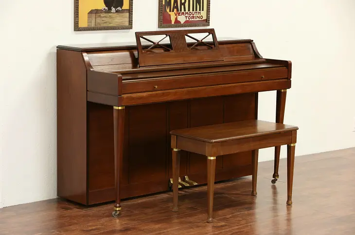 Wurlitzer Midcentury Modern 1968 Vintage Piano & Bench