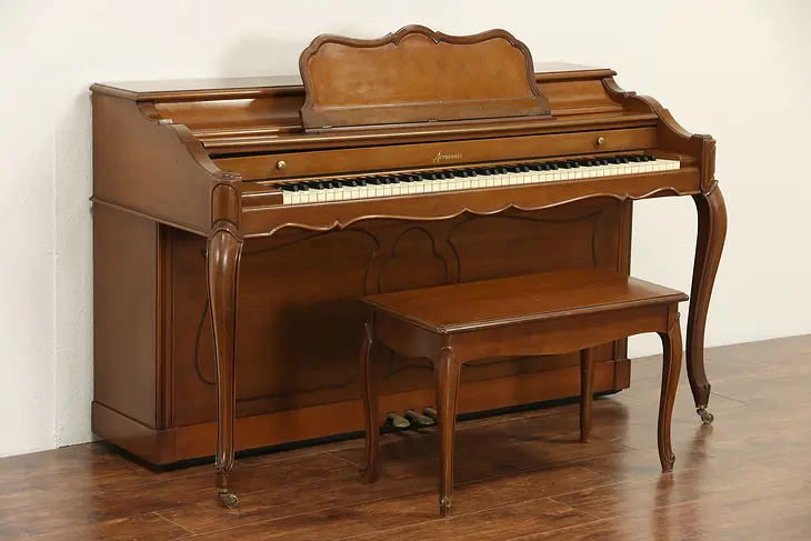 Baldwin Signed Acrosonic Cherry 1959 Vintage Console Piano & Bench