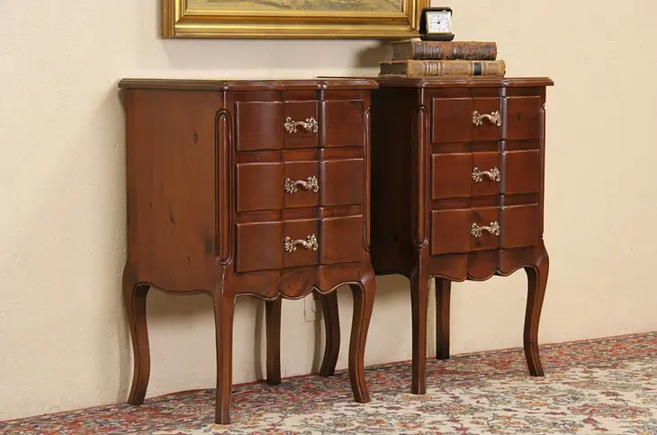 Pair of Country French Pine Chests, Nightstands or End Tables