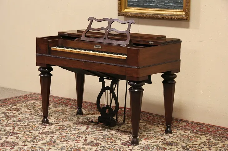 Prince NY Melodeon Rosewood 1846 Antique Portable Pump Reed Organ