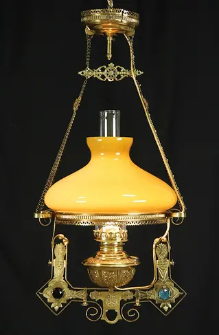 Victorian 1880's Antique Hanging Lamp Ceiling Light Fixture