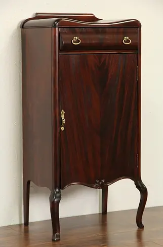 Music Cabinet or File, 1900 Mahogany Antique