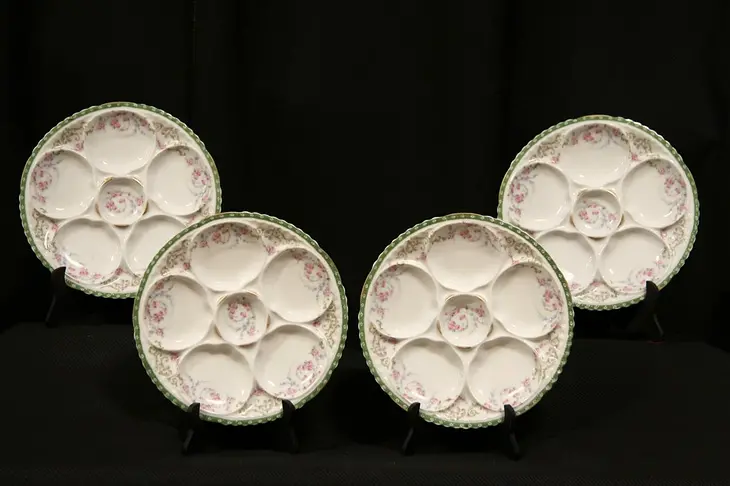 Set of 4 Haviland Limoges 1900 Antique Oyster Plates