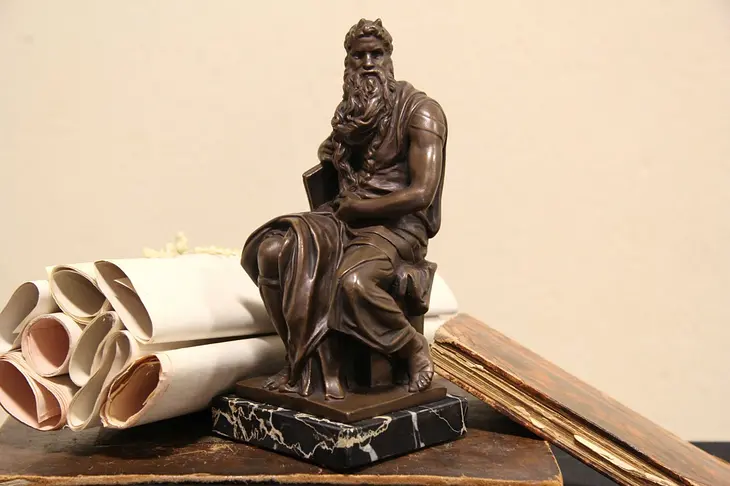 Bronze Statue of Moses & Commandments after Michelangelo