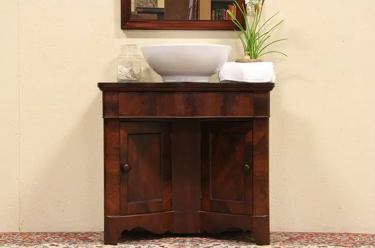 Mahogany 1850 Antique Chest or Vessel Sink Vanity