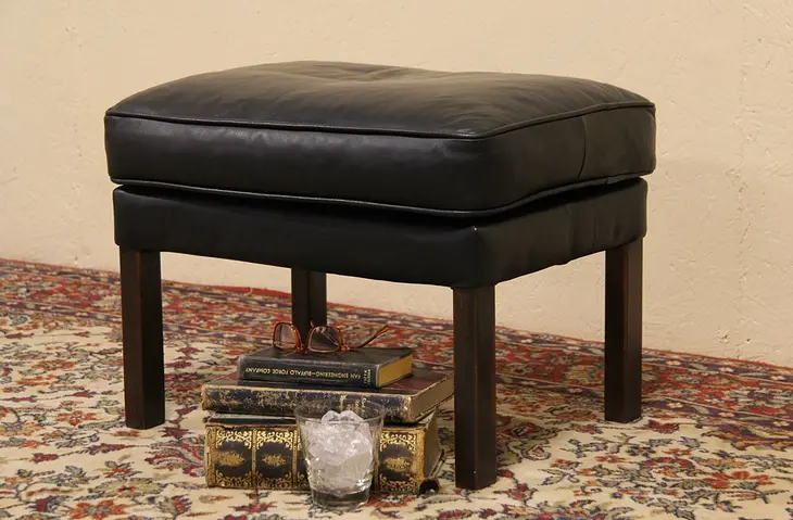 Leather Vintage Bench or Footstool